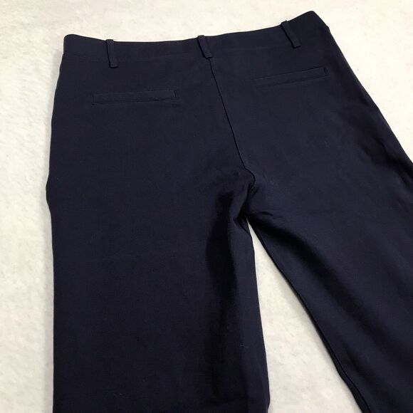 BETABRAND Classic Straight Yoga Dress Pant Women M Navy Stretch Denim Faux Zip - Picture 8 of 16